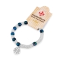 Holyland Rosary Elasticated Jerusalem Cross Rosary Bracelet with Blue Beads - 1