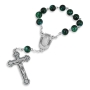 Holyland Rosary Green Beaded Rosary Bracelet With Crucifix and Jordan River Water - 2