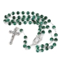 Holyland Rosary Green Glass Beaded Rosary With Crucifix and Jordan River Water - 2