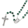 Holyland Rosary Green Glass Beaded Rosary With Crucifix and Jordan River Water - 4