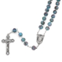Holyland Rosary Handmade Blue Beaded Rosary With Crucifix and Jordan River - 3