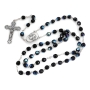 Holyland Rosary Iridescent Black Beaded Rosary With Crucifix and Jordan River Water - 2