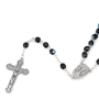 Holyland Rosary Iridescent Black Beaded Rosary With Crucifix and Jordan River Water - 4