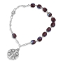 Holyland Rosary Iridescent Glass Faceted Beaded Rosary Bracelet With Jerusalem Cross - 1