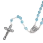 Holyland Rosary Light Blue Beaded Rosary With Crucifix and Jordan River Water - 3