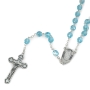 Holyland Rosary Light Blue Beaded Rosary With Crucifix and Jordan River Water - 4