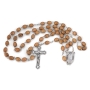 Holyland Rosary Metal Chain and Olive Wood Beaded Rosary With Crucifix and Jordan River Water - 2
