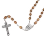 Holyland Rosary Metal Chain and Olive Wood Beaded Rosary With Crucifix and Jordan River Water - 3