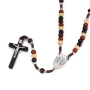 Holyland Rosary Multicolored Olive Wood Beaded Rosary With Crucifix and Jordan River Water - 2