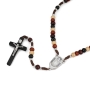 Holyland Rosary Multicolored Olive Wood Beaded Rosary With Crucifix and Jordan River Water - 4