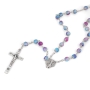 Holyland Rosary Pink and Blue Beaded Rosary With Jerusalem Cross and Crucifix - 3