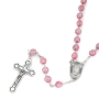 Holyland Rosary Pink Beaded Rosary With Crucifix and Jordan River Water - 3