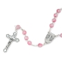 Holyland Rosary Pink Beaded Rosary With Crucifix and Jordan River Water - 4