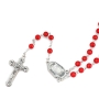 Holyland Rosary Red Coral Beaded Rosary  With Crucifix and Jordan River Water - 3