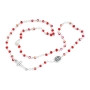 Holyland Rosary Red Crystal Beaded Rosary With Virgin Mary and Cross  - 2
