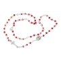 Holyland Rosary Red Crystal Beaded Rosary With Virgin Mary and Cross  - 3