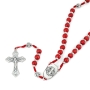 Holyland Rosary Red Wooden Beaded Rosary With Crucifix and Jordan River Water - 3