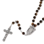 Holyland Rosary Tiger's Eye Beaded Rosary With Crucifix and Jordan River Water - 4
