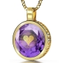 24K Gold Plated and Large Cubic Zirconia Necklace with 24K Gold Heart and "I Love You" Micro-Inscribed in 120 Languages - 11
