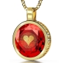 24K Gold Plated and Large Cubic Zirconia Necklace with 24K Gold Heart and "I Love You" Micro-Inscribed in 120 Languages - 5