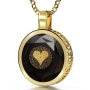 24K Gold Plated and Large Cubic Zirconia Necklace with 24K Gold Heart and "I Love You" Micro-Inscribed in 120 Languages - 8