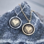 "I Love You" Heart Necklace with 120 Languages - Onyx Stone Micro-Inscribed with 24K Gold - 2