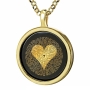 "I Love You" Heart Necklace with 120 Languages - Onyx Stone Micro-Inscribed with 24K Gold - 1