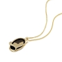 14K Gold Diamond-Accented Heart and Onyx Necklace - Micro-Inscribed in 24K Gold With "I Love You" in 60 Languages - 2
