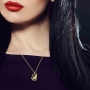 14K Gold Diamond-Accented Heart and Onyx Necklace - Micro-Inscribed in 24K Gold With "I Love You" in 60 Languages - 6