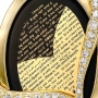 14K Gold Diamond-Accented Heart and Onyx Necklace - Micro-Inscribed in 24K Gold With "I Love You" in 60 Languages - 4