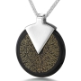 "I Love You" In 120 Languages  24K Gold Pendant Necklace with Onyx Stone Micro-Inscribed - 2