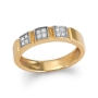 Anbinder 14K Gold Three Squares Ring with 12 Diamonds - 2