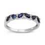 Anbinder Jewelry White Gold Women's Ring with Diamonds and Sapphires - 4