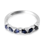 Anbinder Jewelry White Gold Women's Ring with Diamonds and Sapphires - 5