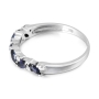 Anbinder Jewelry White Gold Women's Ring with Diamonds and Sapphires - 6