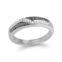 Anbinder 14K White Gold Anniversary Band with Black and White Diamond Cross-Over Design - 2