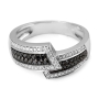 Anbinder Jewelry 14K White Gold Women's Color Block Ring with Diamonds - 3