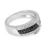 Anbinder Jewelry 14K White Gold Women's Color Block Ring with Diamonds - 4