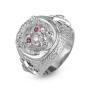 Anbinder Jewelry 14K Gold Lion of Judah Men's Diamond Ring with Ruby Stone - 4