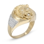 14K Yellow Gold Lion of Judah Men's Diamond Ring - 3
