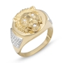 14K Yellow Gold Lion of Judah Men's Diamond Ring - 1