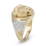 14K Yellow Gold Lion of Judah Men's Diamond Ring - 4