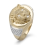 14K Yellow Gold Lion of Judah Men's Diamond Ring - 2