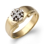 Anbinder Jewelry Women's 14K Gold Diamond Embedded Jerusalem Cross Ring - 1