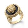 Anbinder Jewelry Men's 14K Yellow Gold Lion of Judah Diamond Ring - 1
