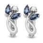 Anbinder Jewelry 14K Gold Flower Earrings with Diamonds and Sapphires - 1