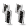 Anbinder Jewelry 14K White Gold Color Block Earrings with Diamonds - 1