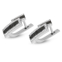 Anbinder Jewelry 14K White Gold Color Block Earrings with Diamonds - 2