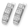 14K Gold Three Squares Earrings with 24 Diamonds  - 3