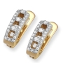 Anbinder Two-Tone 14K Gold Vertical Ladder Earrings with Diamonds - 1